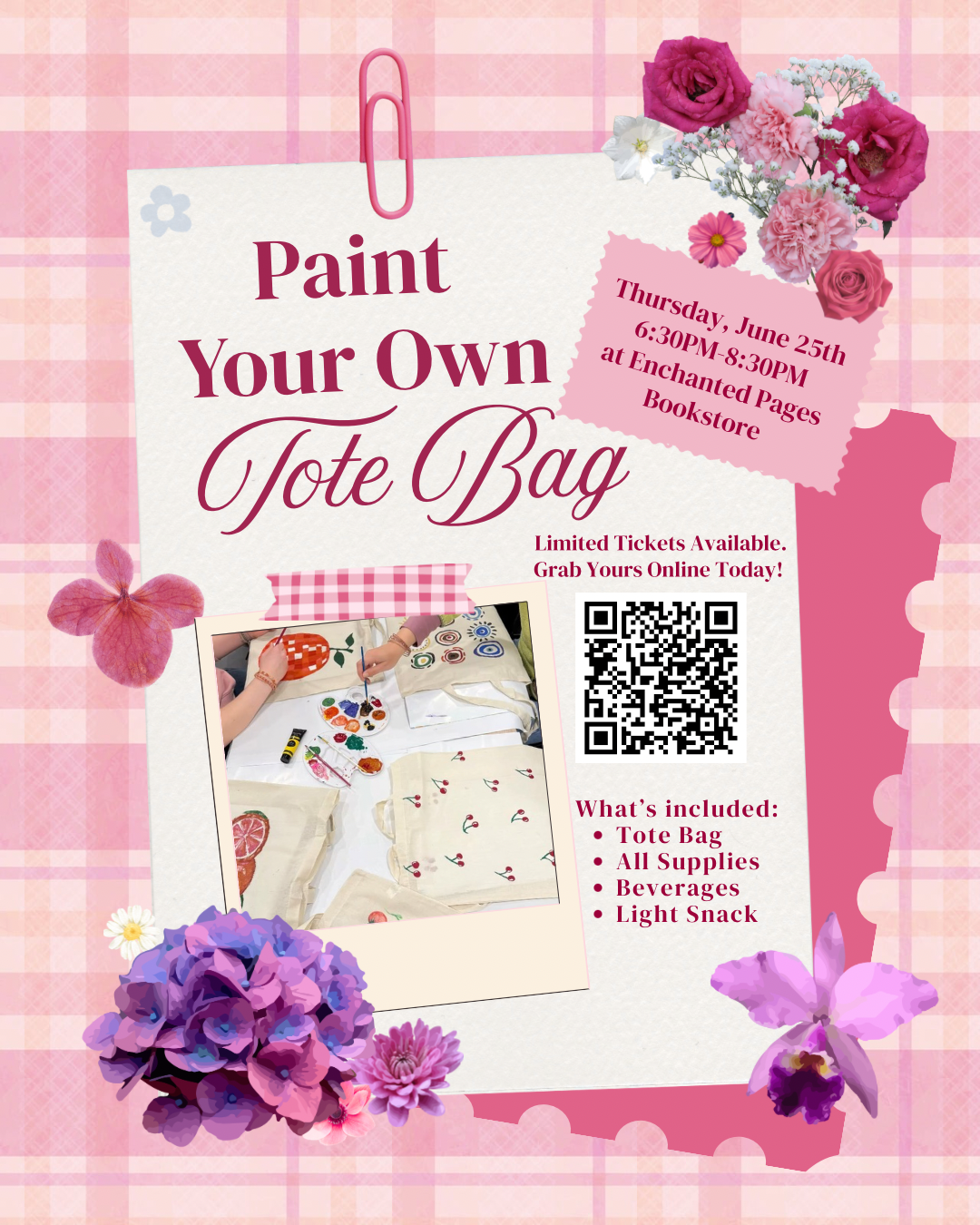 Tote Bag Painting - June 25th, 6:30PM-8:30PM
